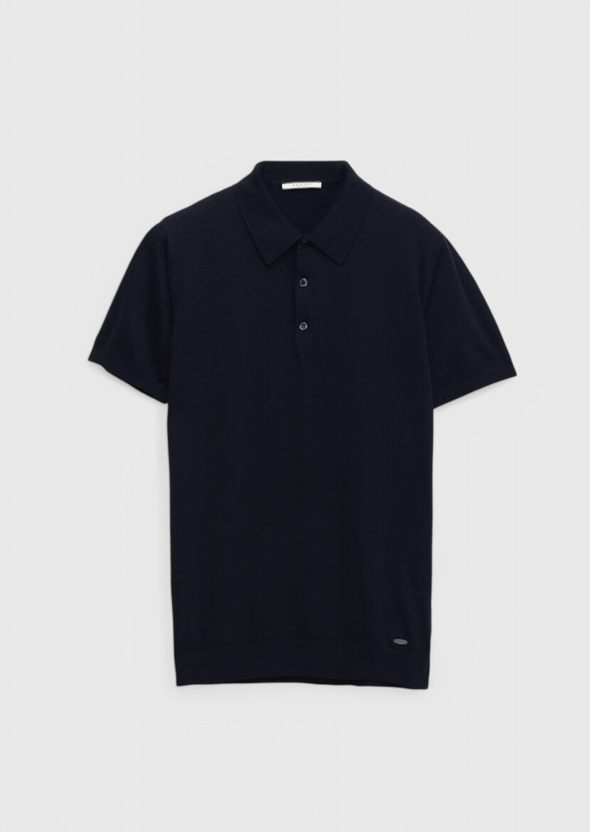 Lacivert Polo Yaka %100 Pamuk Triko - 6