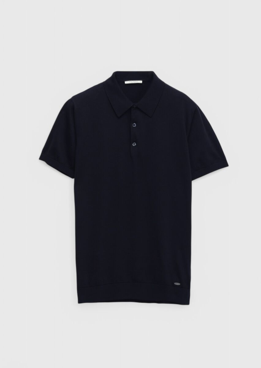 Lacivert Polo Yaka %100 Pamuk Triko - 6