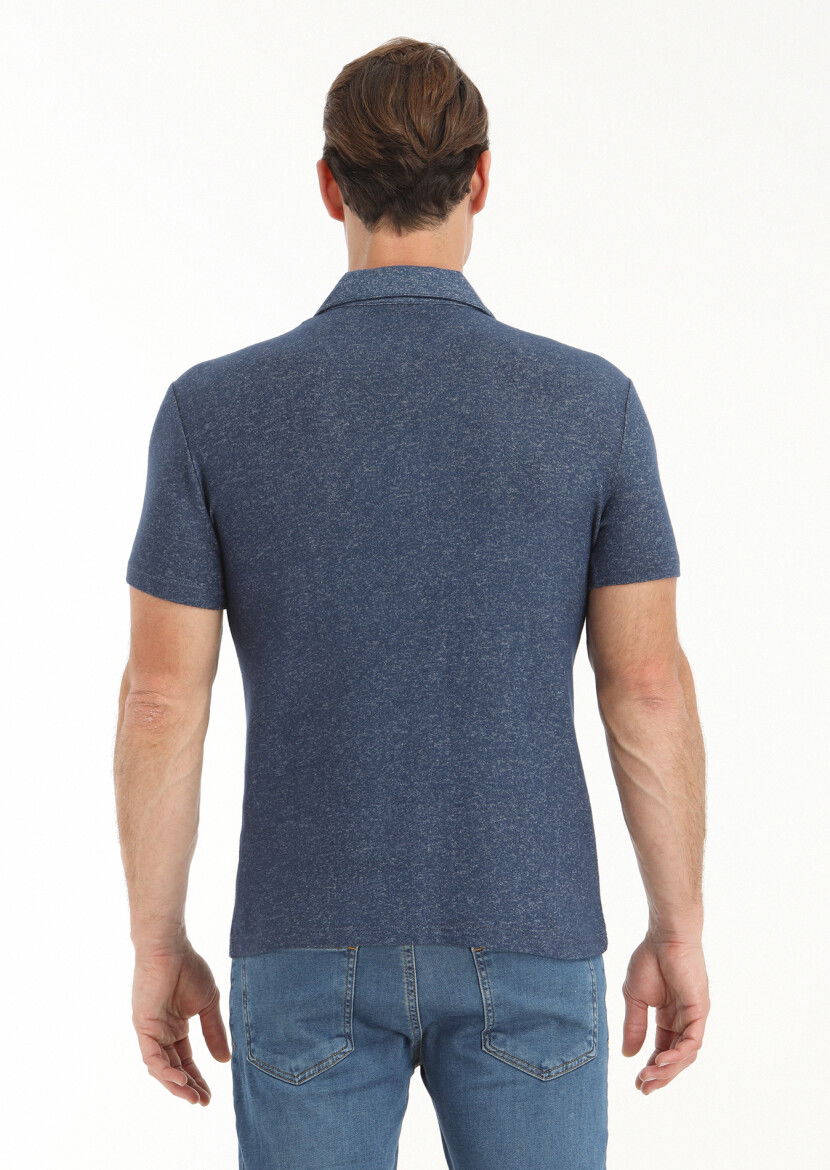Lacivert Polo Yaka T-Shirt - 4