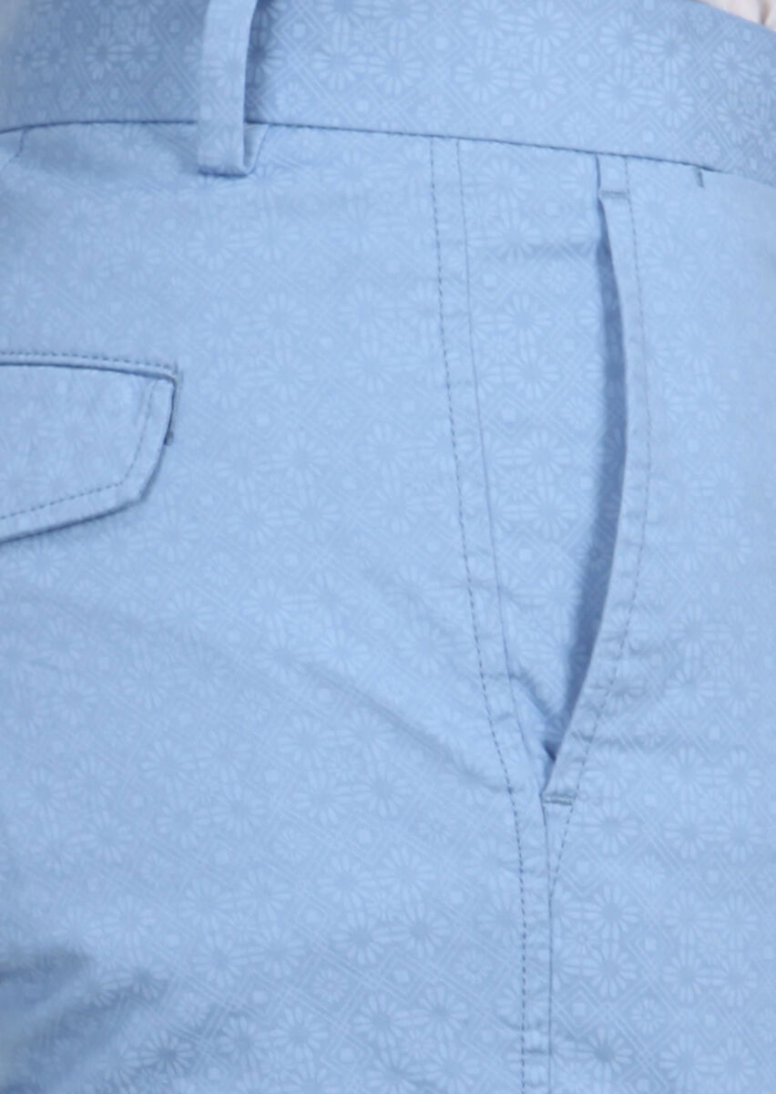 Mavi Baskılı Dokuma Regular Fit Casual Pamuk Karışımlı Bermuda - 3