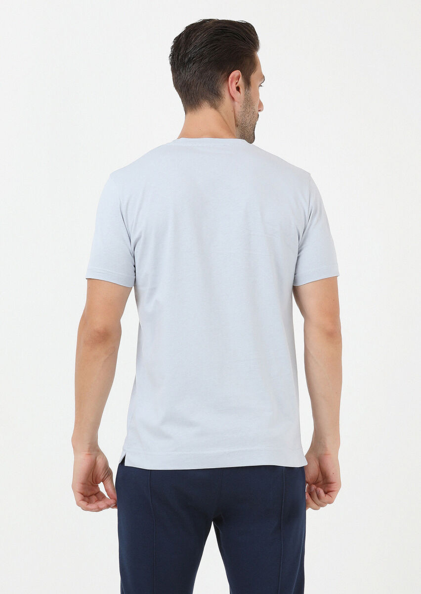 Mavi Bisiklet Yaka %100 Pamuk T-Shirt - 5