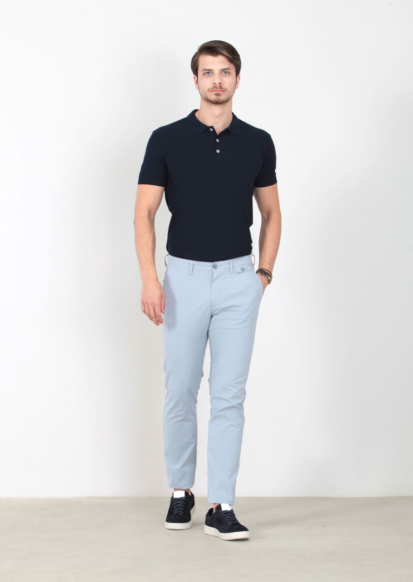 Mavi Desenli Dokuma Regular Fit Casual Pamuk Karışımlı Pantolon - 1