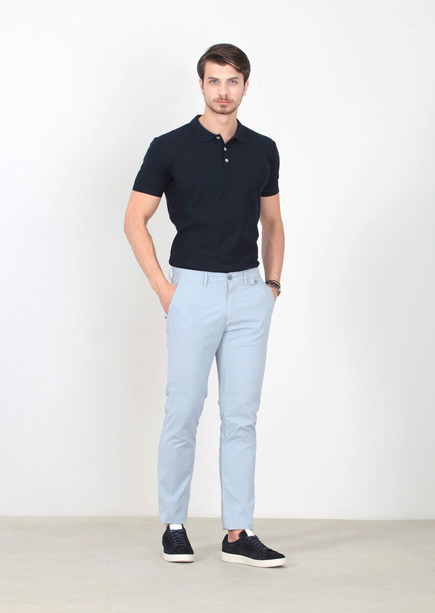 Mavi Desenli Dokuma Regular Fit Casual Pamuk Karışımlı Pantolon - 2