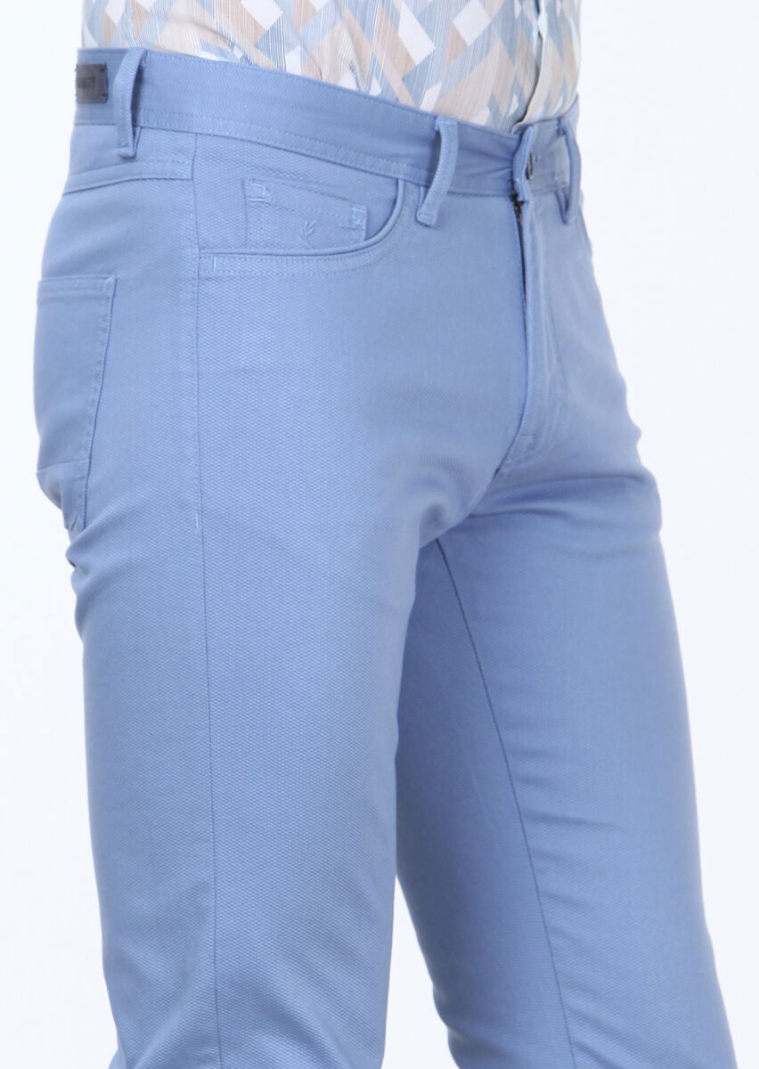 Mavi Dokuma Slim Fit Casual Pamuk Karışımlı Pantolon - 3