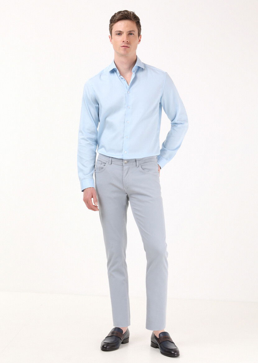 Mavi Mikro Dokuma Slim Fit Casual Pamuk Karışımlı Pantolon - 1
