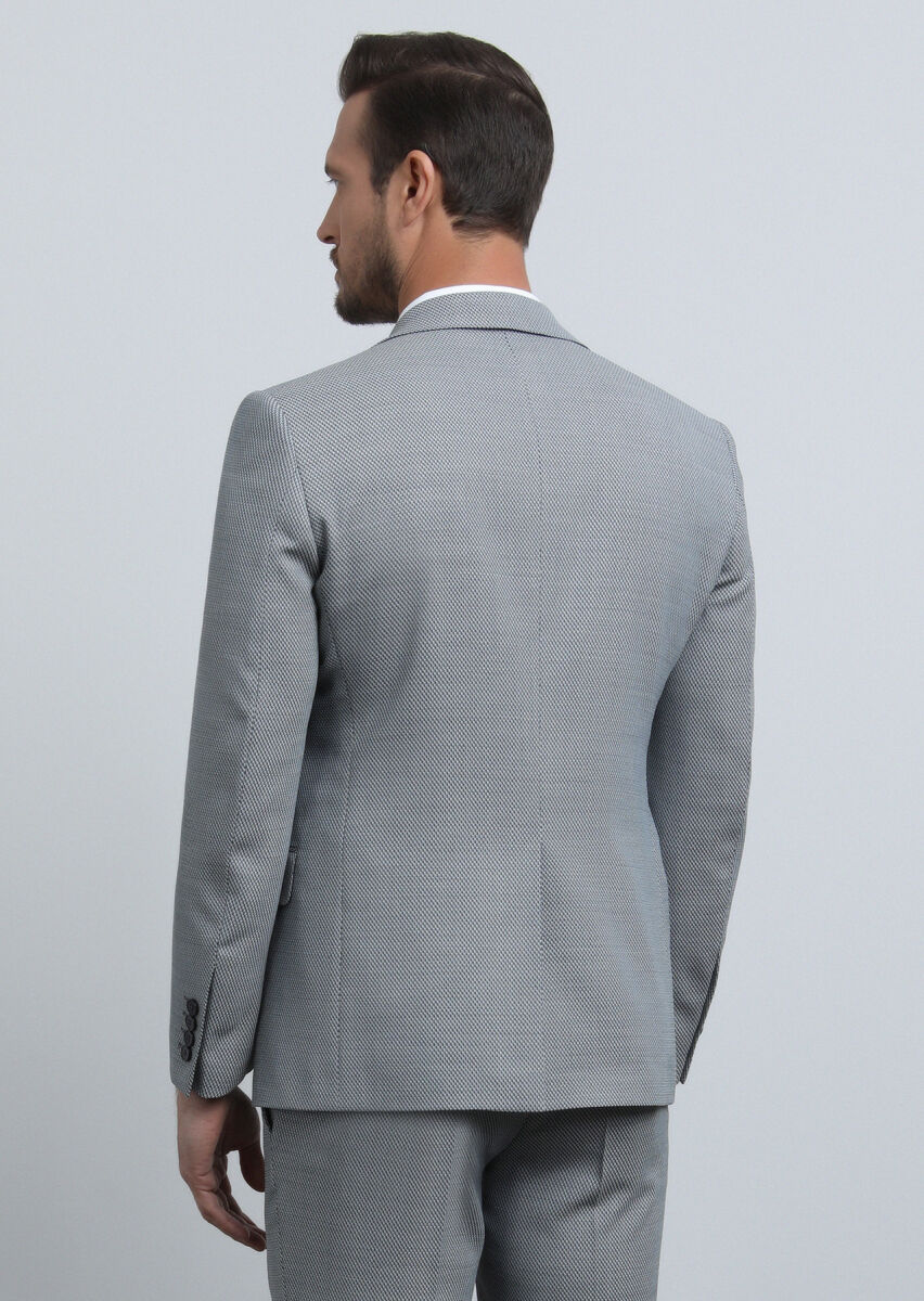 Mavi Mikro Modern Fit Yün Karışımlı Takım Elbise - 5
