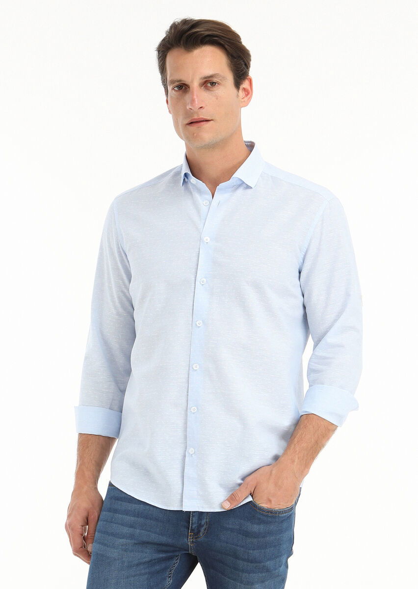 Mavi Mikro Regular Fit Dokuma Casual Pamuk Karışımlı Gömlek - 3