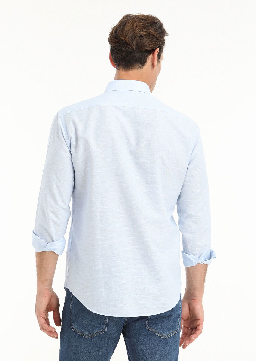 Mavi Mikro Regular Fit Dokuma Casual Pamuk Karışımlı Gömlek - 4