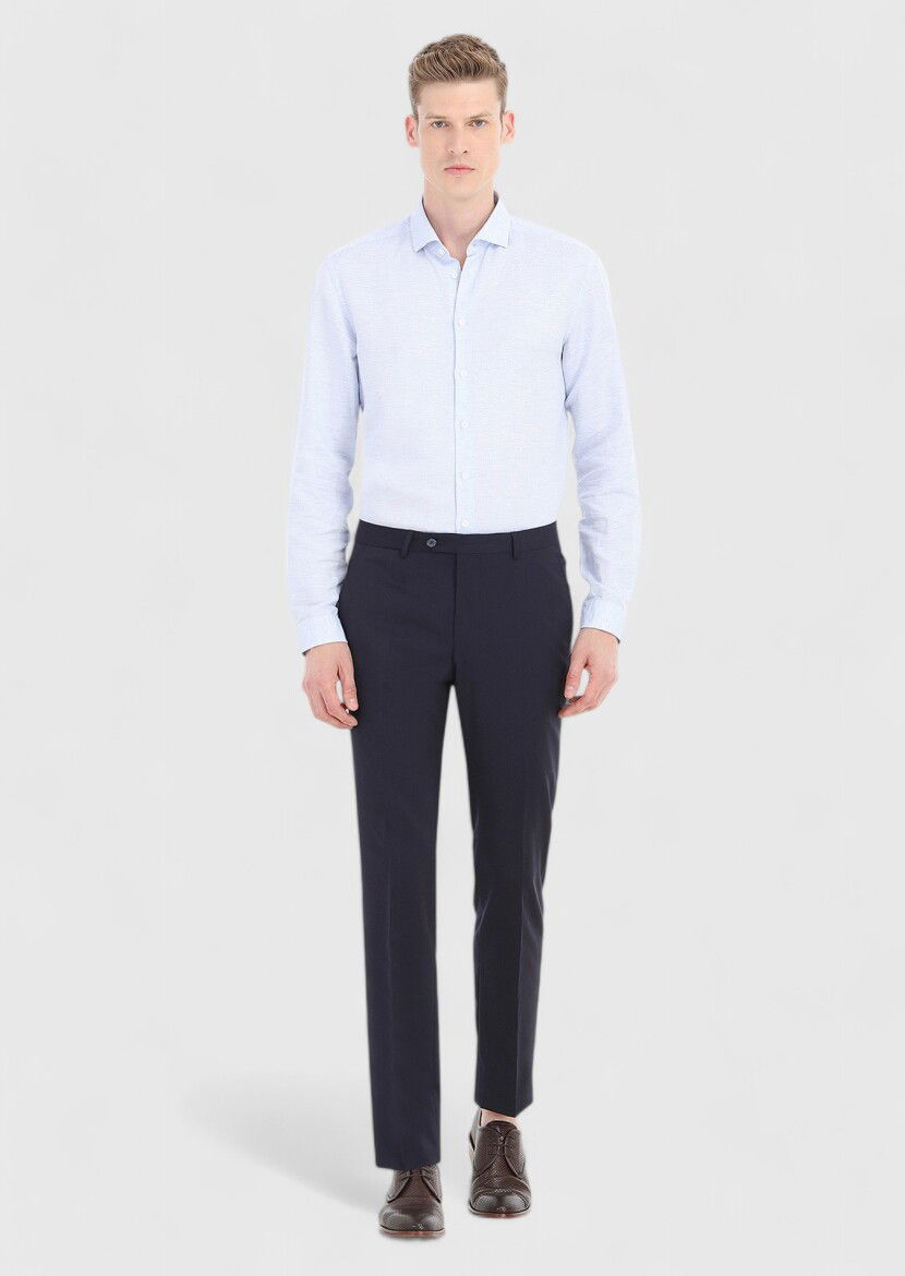 Mavi Mikro Regular Fit Dokuma Casual Pamuk Karışımlı Gömlek - 1
