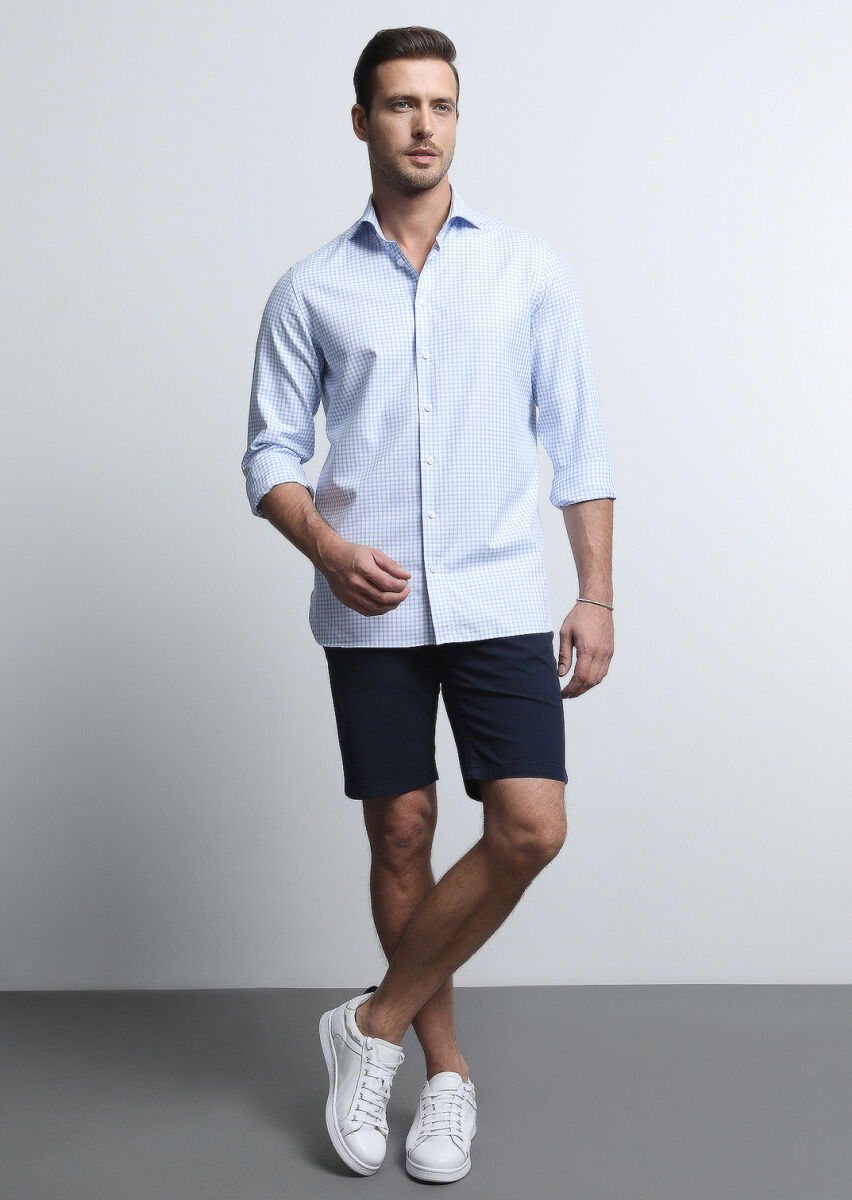 Mavi Mikro Regular Fit Dokuma Klasik %100 Pamuk Gömlek - 3