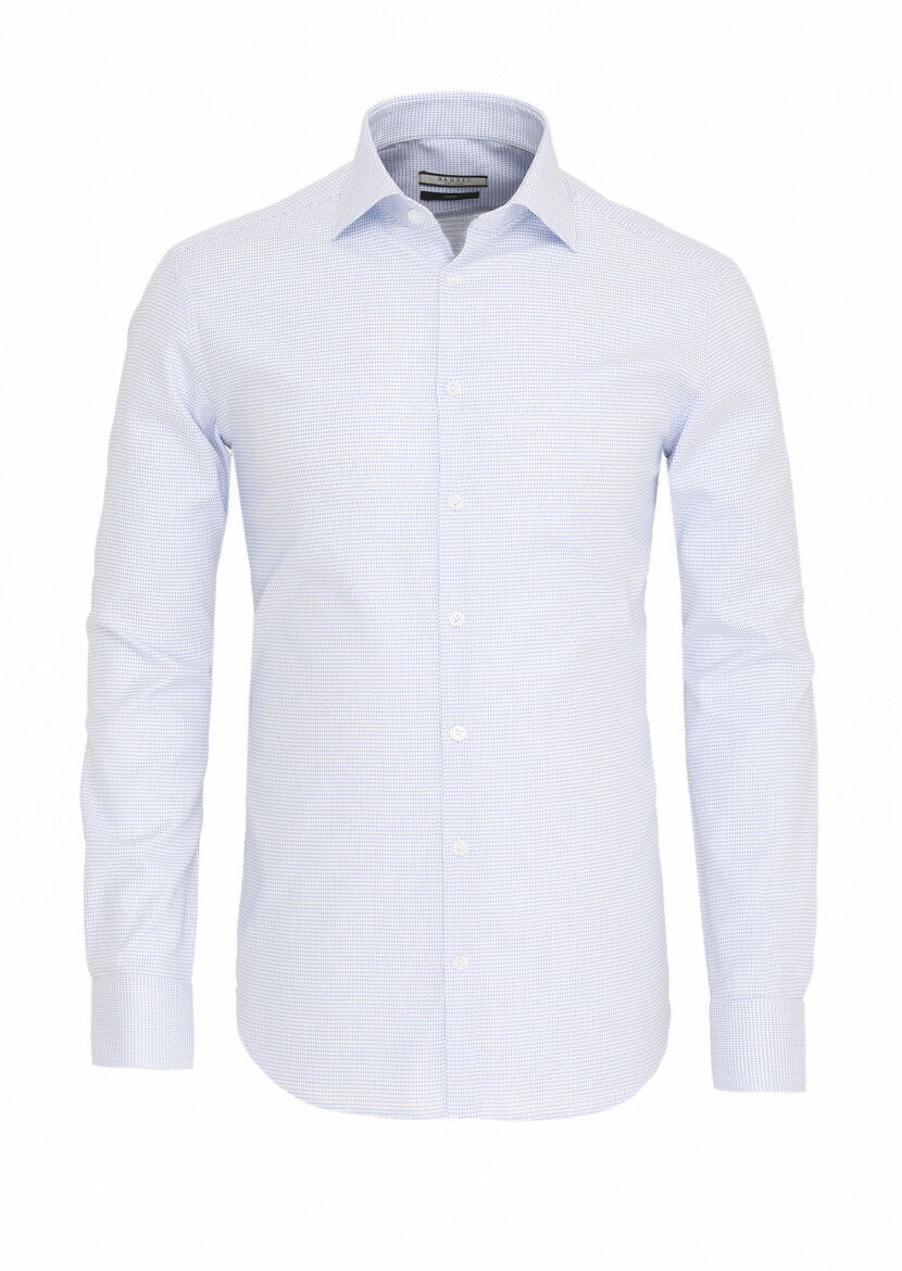 Mavi Mikro Regular Fit Dokuma Klasik %100 Pamuk Gömlek - 5