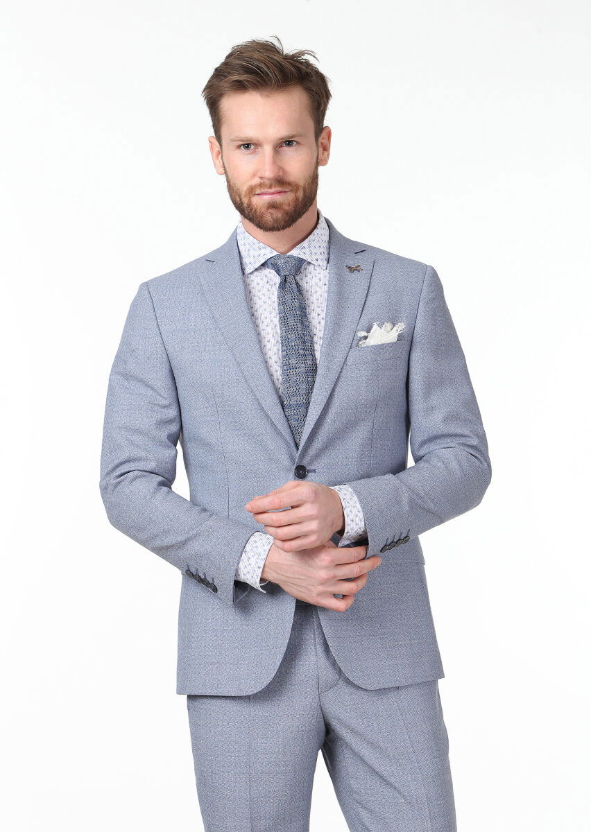 Mavi Mikro Zeroweight Slim Fit %100 Yün Takım Elbise - 1