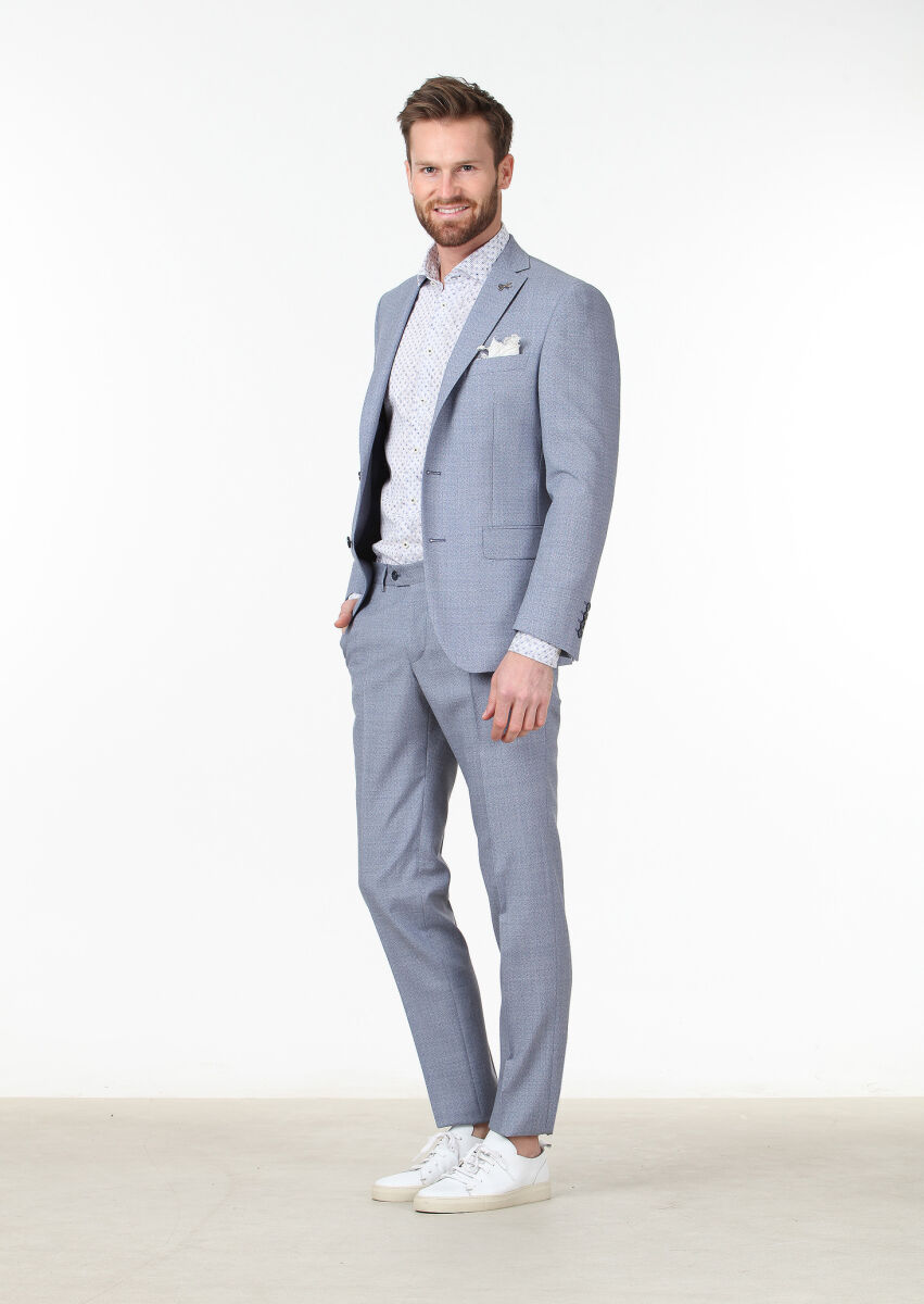 Mavi Mikro Zeroweight Slim Fit %100 Yün Takım Elbise - 3