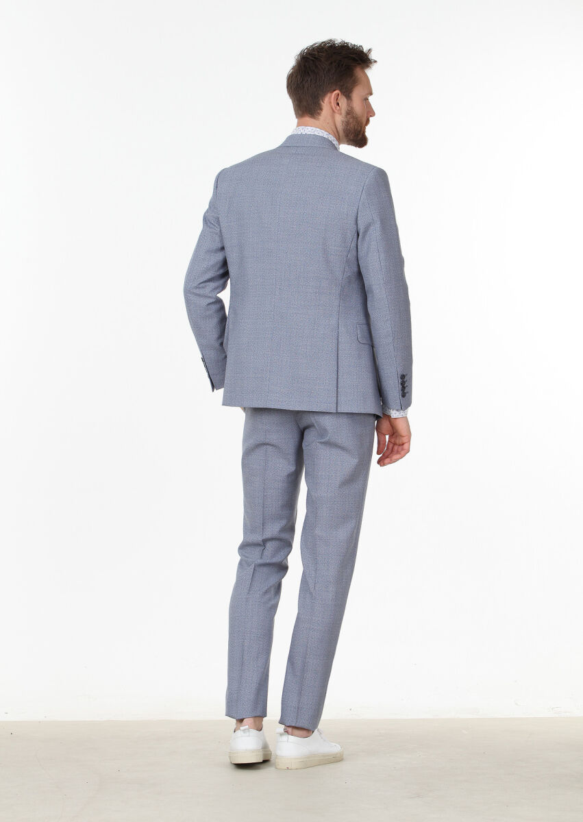 Mavi Mikro Zeroweight Slim Fit %100 Yün Takım Elbise - 4