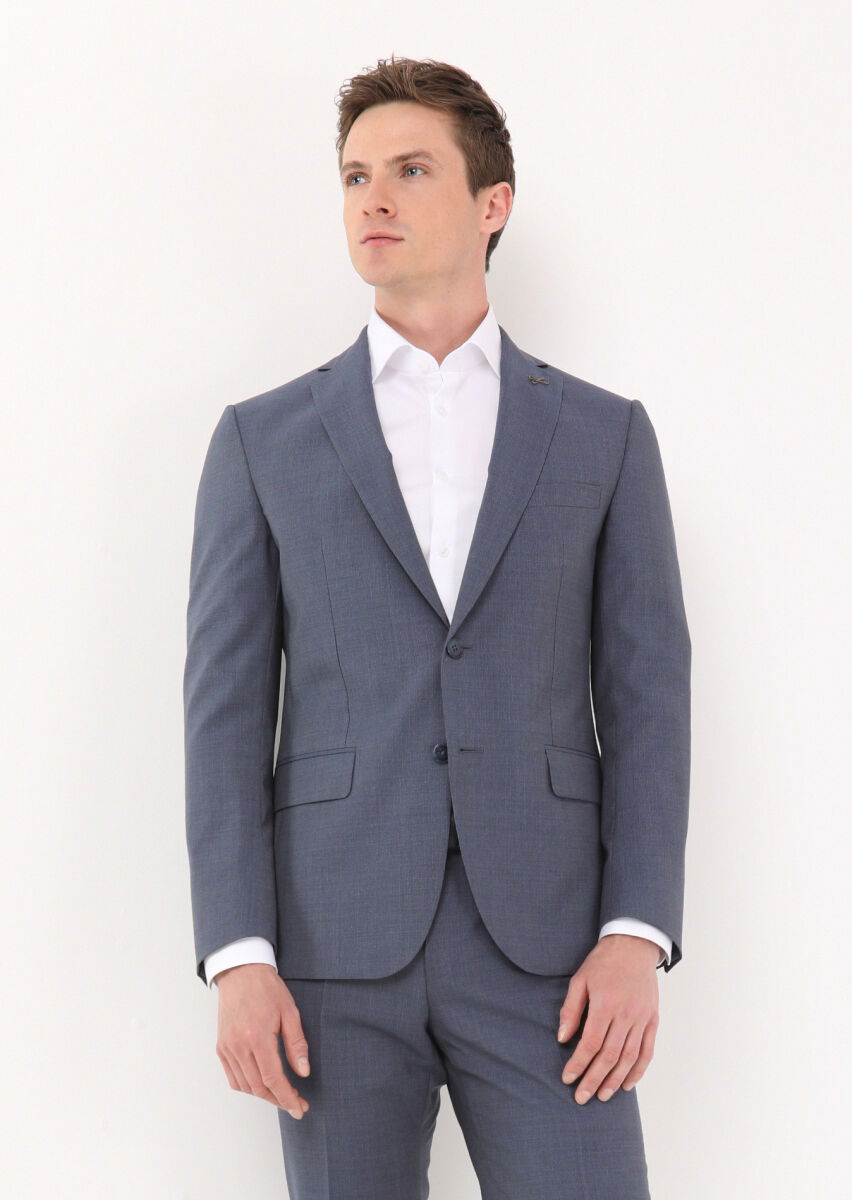 Mavi Mikro Zeroweight Slim Fit %100 Yün Takım Elbise - 1