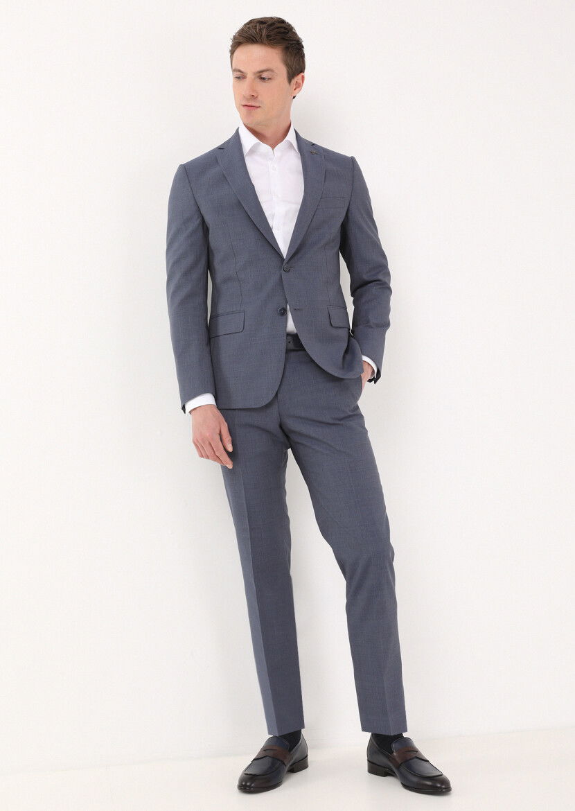 Mavi Mikro Zeroweight Slim Fit %100 Yün Takım Elbise - 3