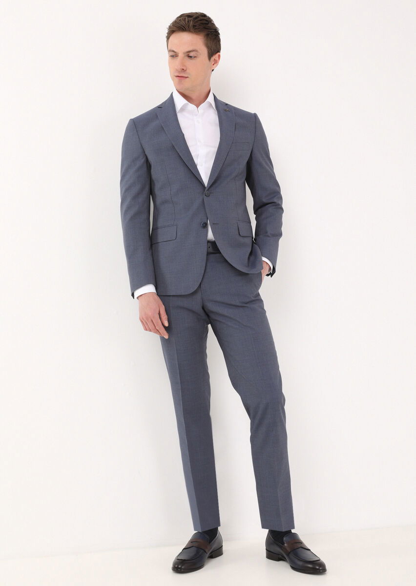 Mavi Mikro Zeroweight Slim Fit %100 Yün Takım Elbise - 3