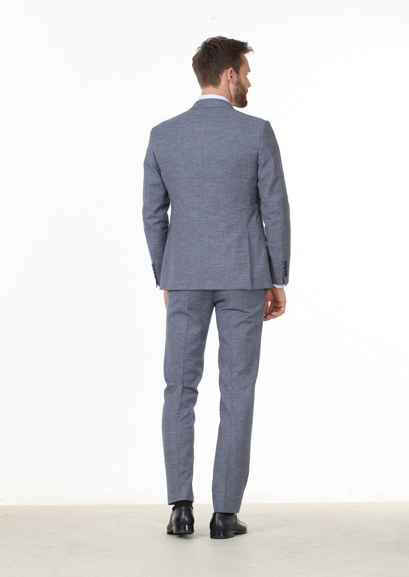 Mavi Mikro Zeroweight Slim Fit Yün Karışımlı Takım Elbise - 4