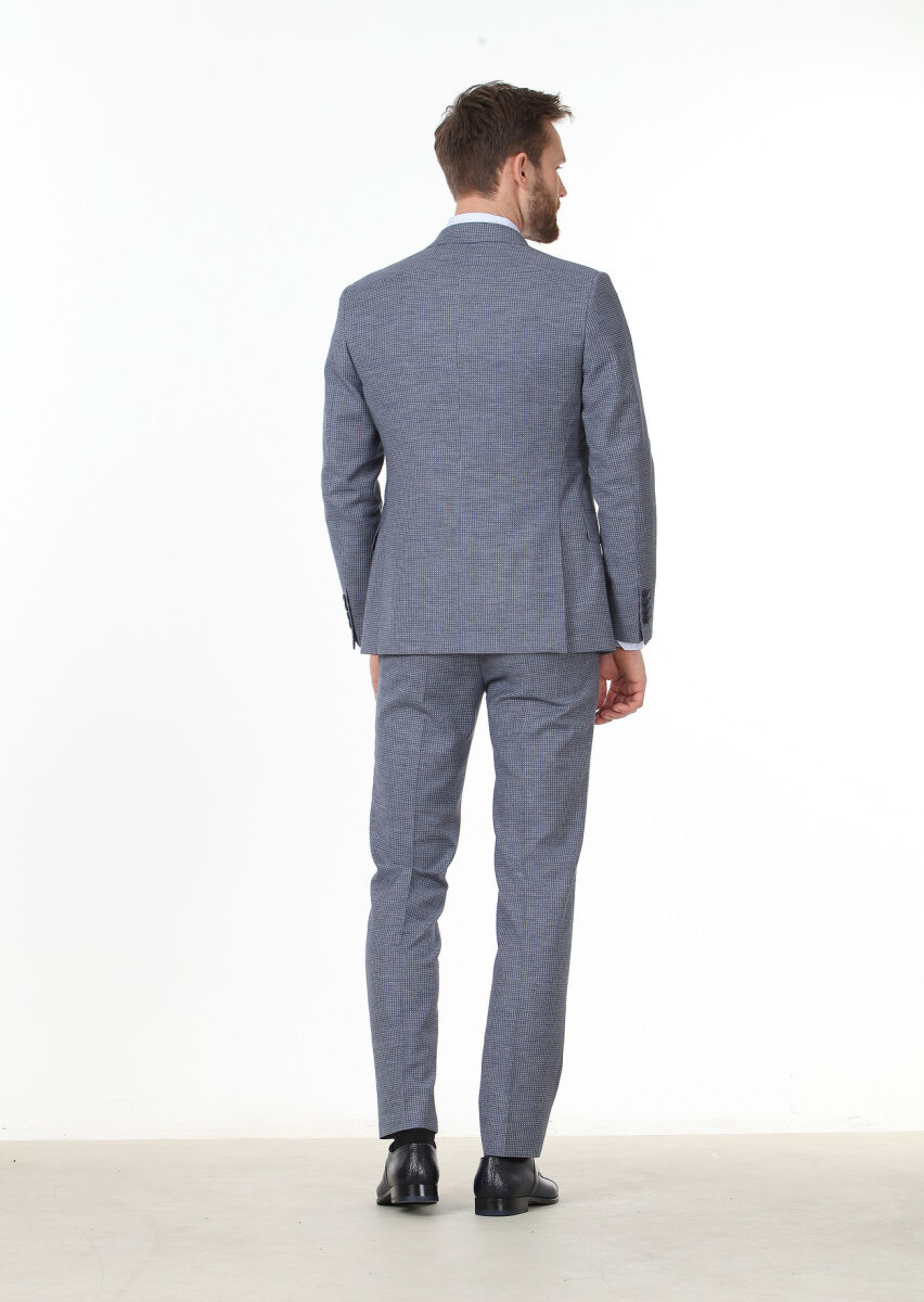 Mavi Mikro Zeroweight Slim Fit Yün Karışımlı Takım Elbise - 4