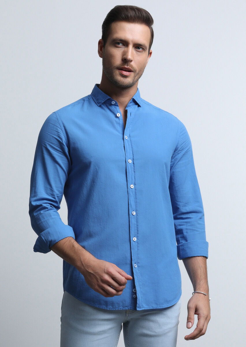 Mavi Regular Fit Dokuma Denim %100 Pamuk Gömlek - 2