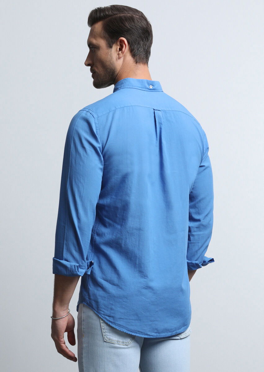 Mavi Regular Fit Dokuma Denim %100 Pamuk Gömlek - 5