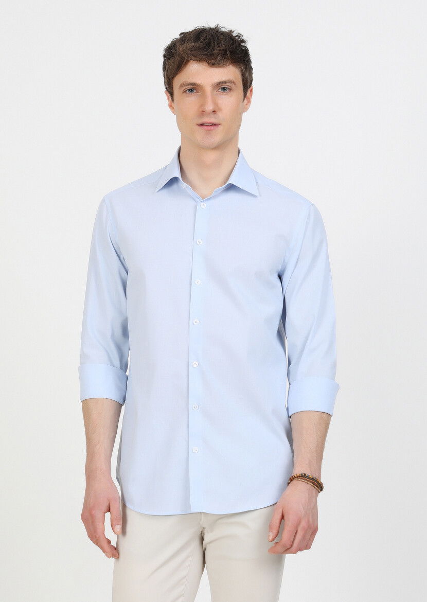 Mavi Regular Fit Dokuma Klasik %100 Pamuk Gömlek - 1