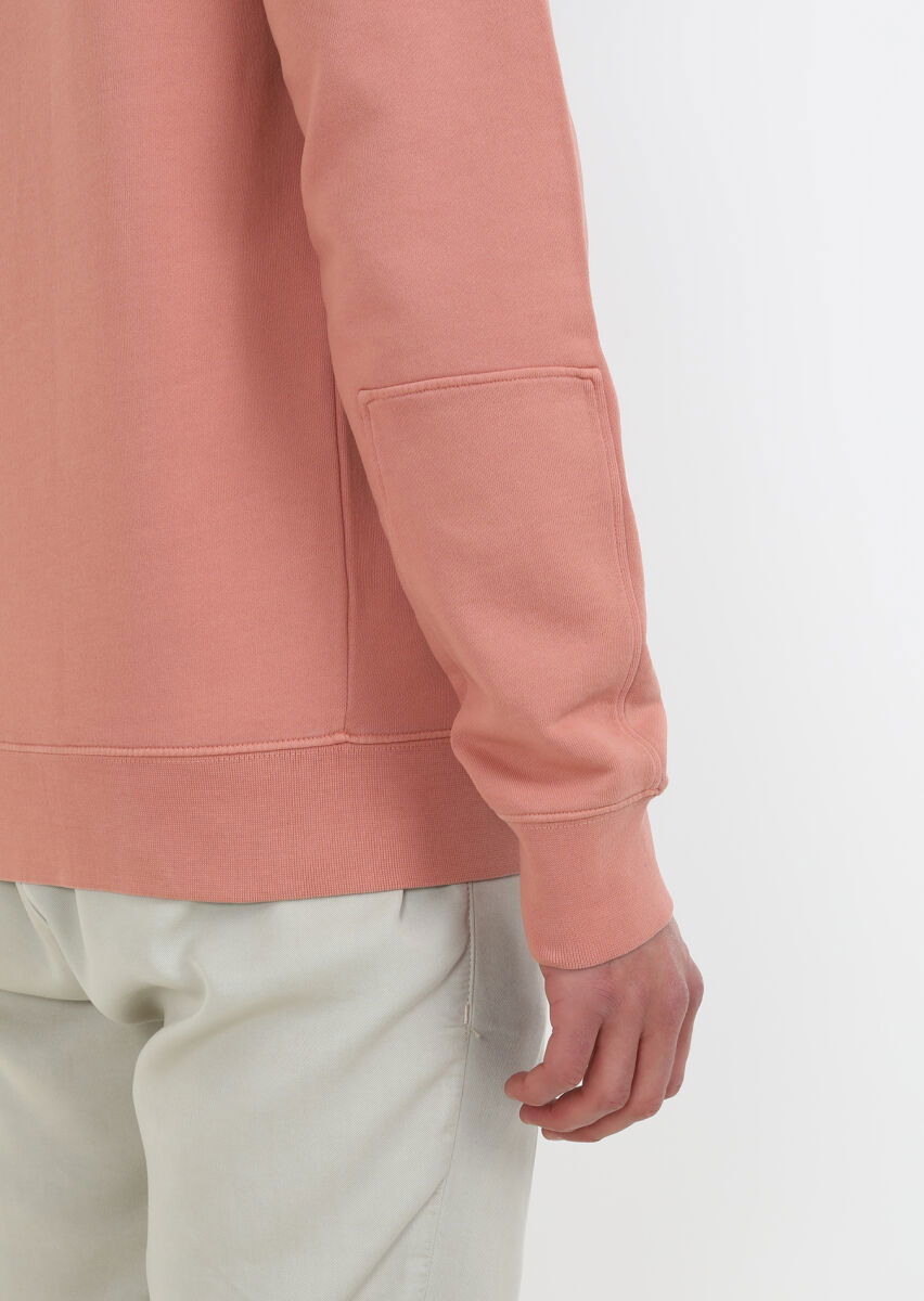 Pembe Düz Sweatshırt - 4