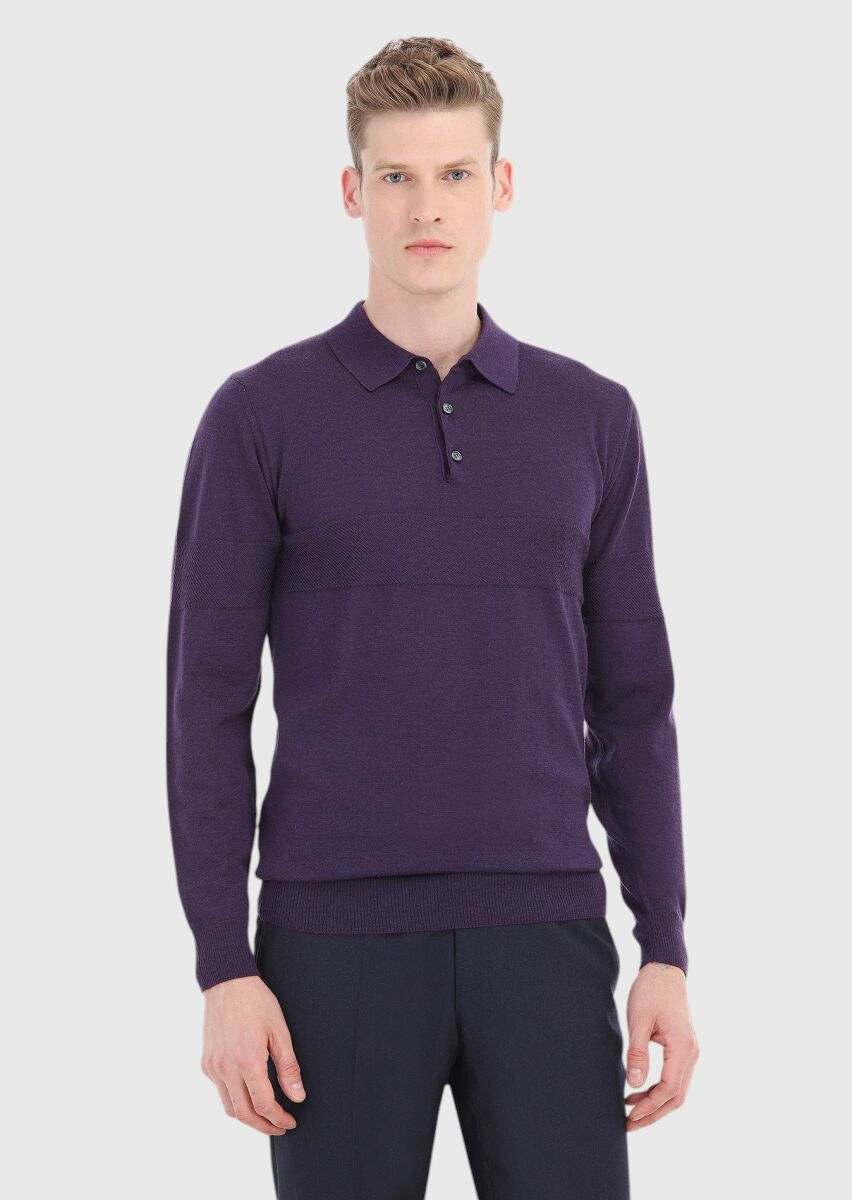 Purple Knitwear Sweatshirt - 2