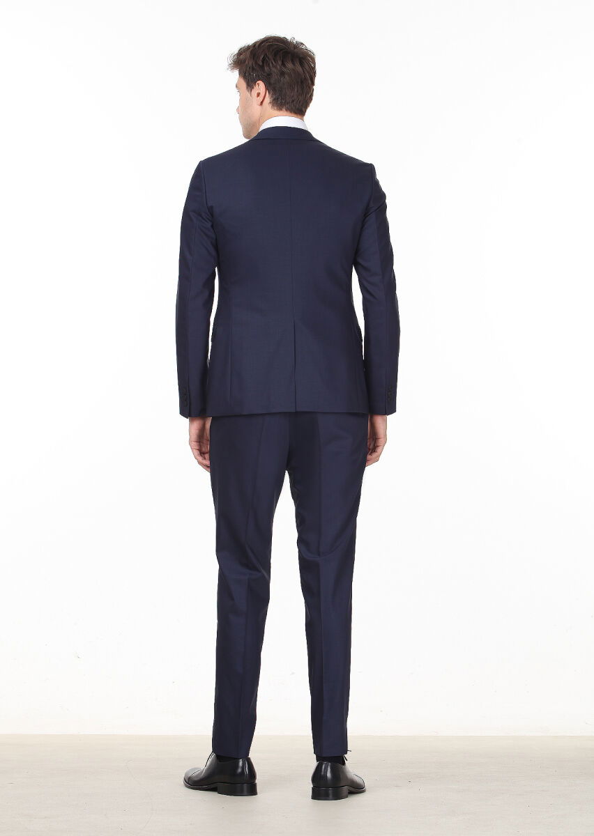 Saks Düz Fashion Slim Fit Yün Karışımlı Takım Elbise - 4