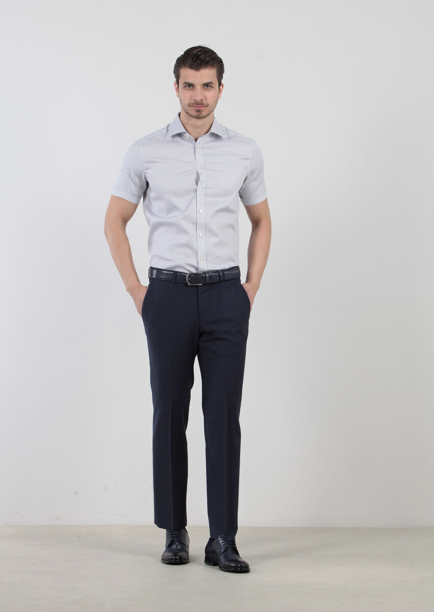 Saks Düz Kumaş Modern Fit Klasik Yün Karışımlı Pantolon - 1