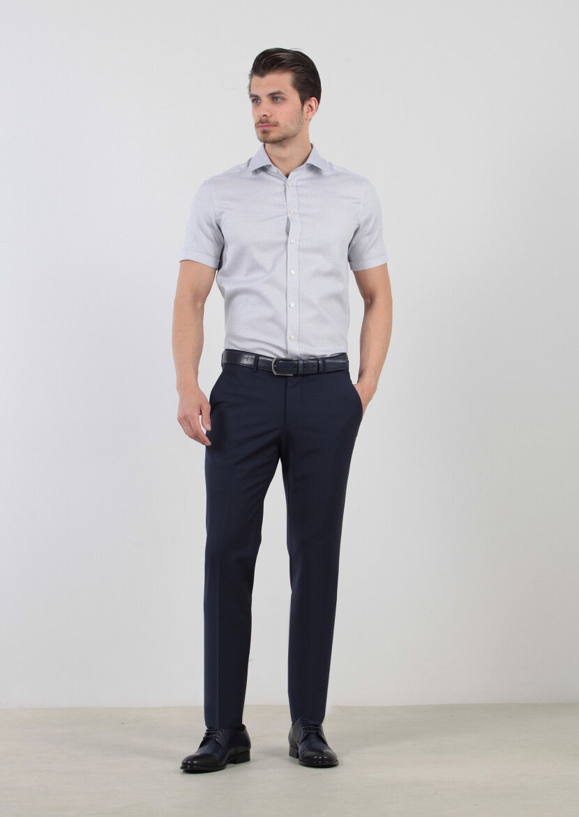 Saks Düz Kumaş Modern Fit Klasik Yün Karışımlı Pantolon - 2