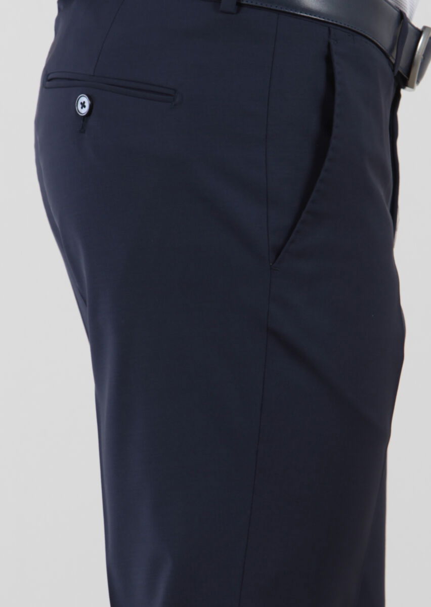 Saks Düz Kumaş Modern Fit Klasik Yün Karışımlı Pantolon - 3