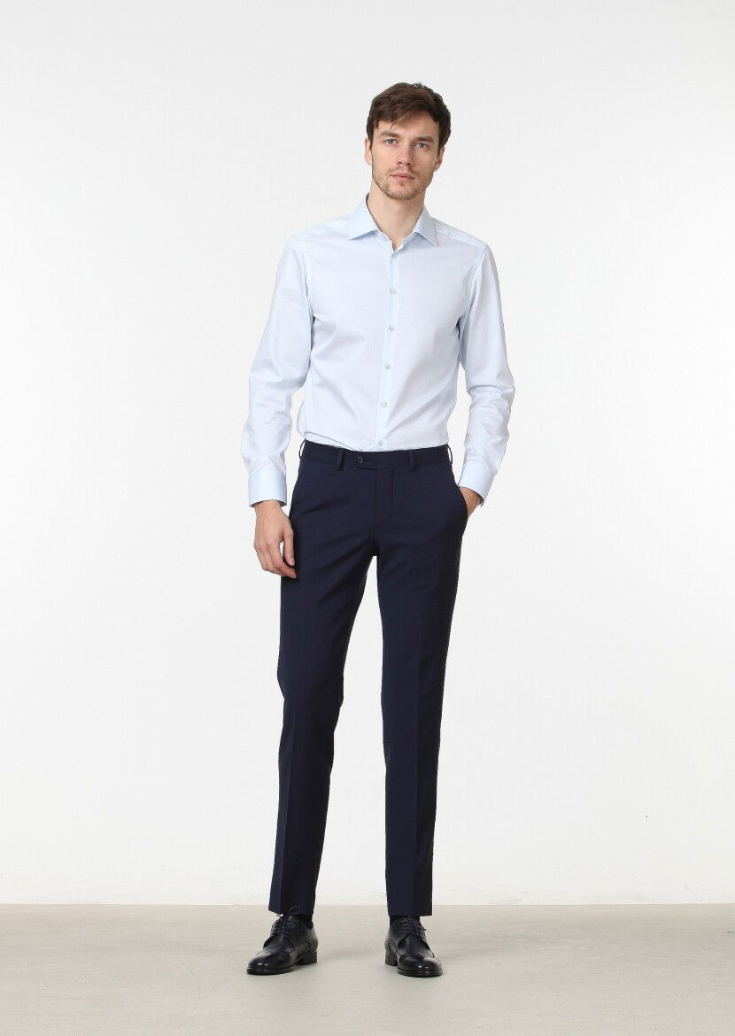Saks Düz Kumaş Modern Fit Klasik Yün Karışımlı Pantolon - 2