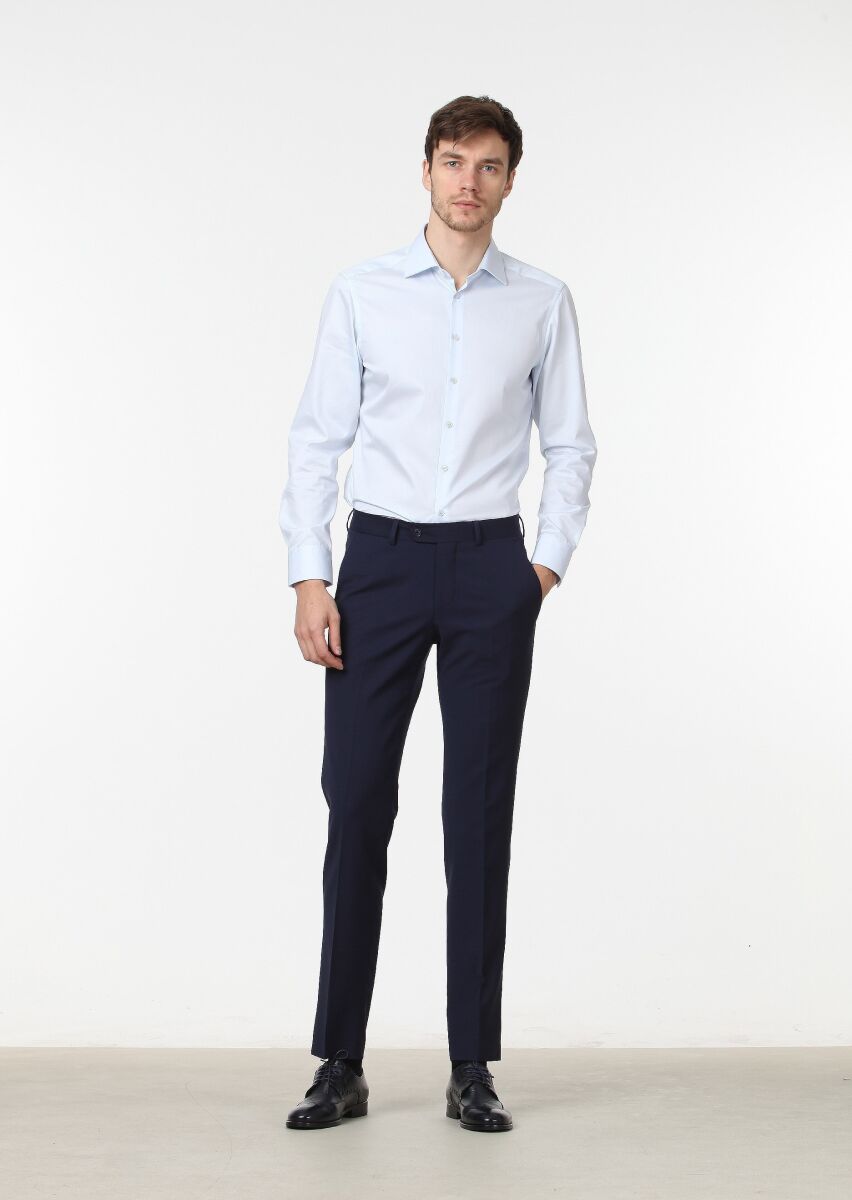 Saks Düz Kumaş Modern Fit Klasik Yün Karışımlı Pantolon - 2
