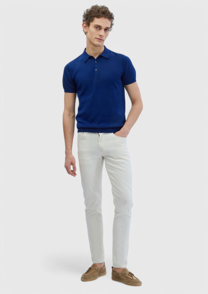 Saks Polo Yaka %100 Pamuk Triko - 2