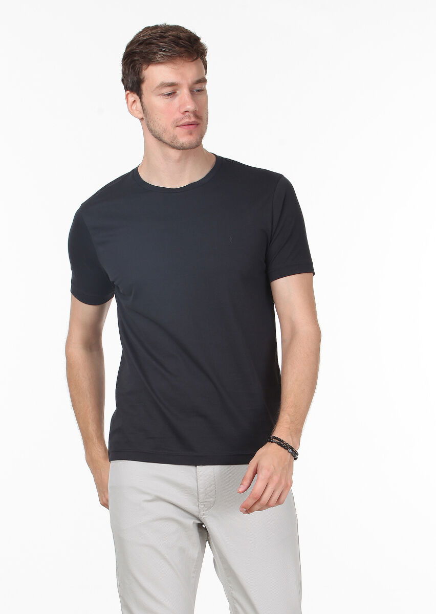 Siyah %100 Pamuk T-Shirt - 3