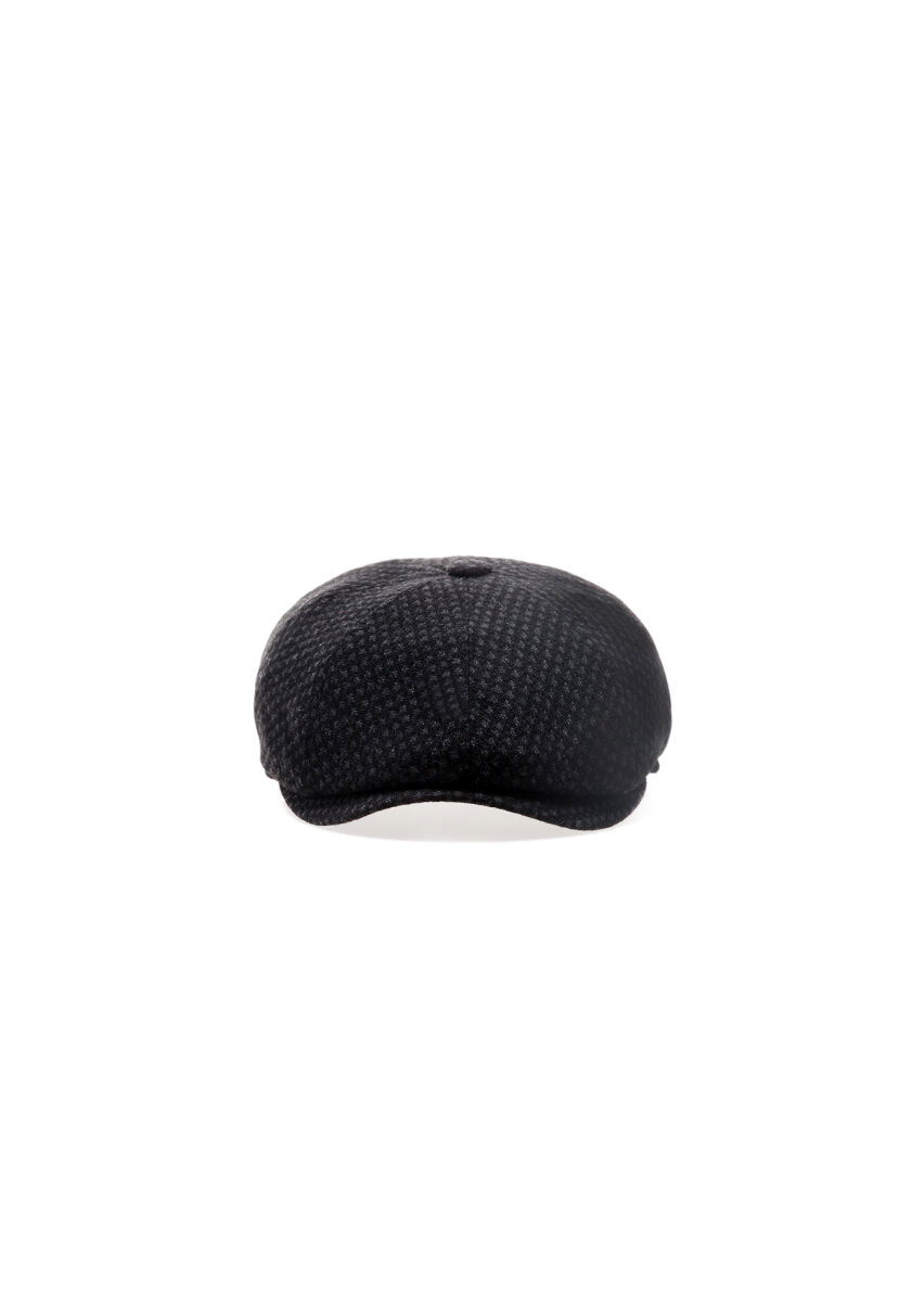 Siyah %50 Polyester ,%50 Yün Sapka - 2