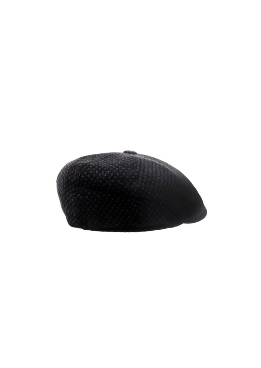 Siyah %50 Polyester ,%50 Yün Sapka - 3