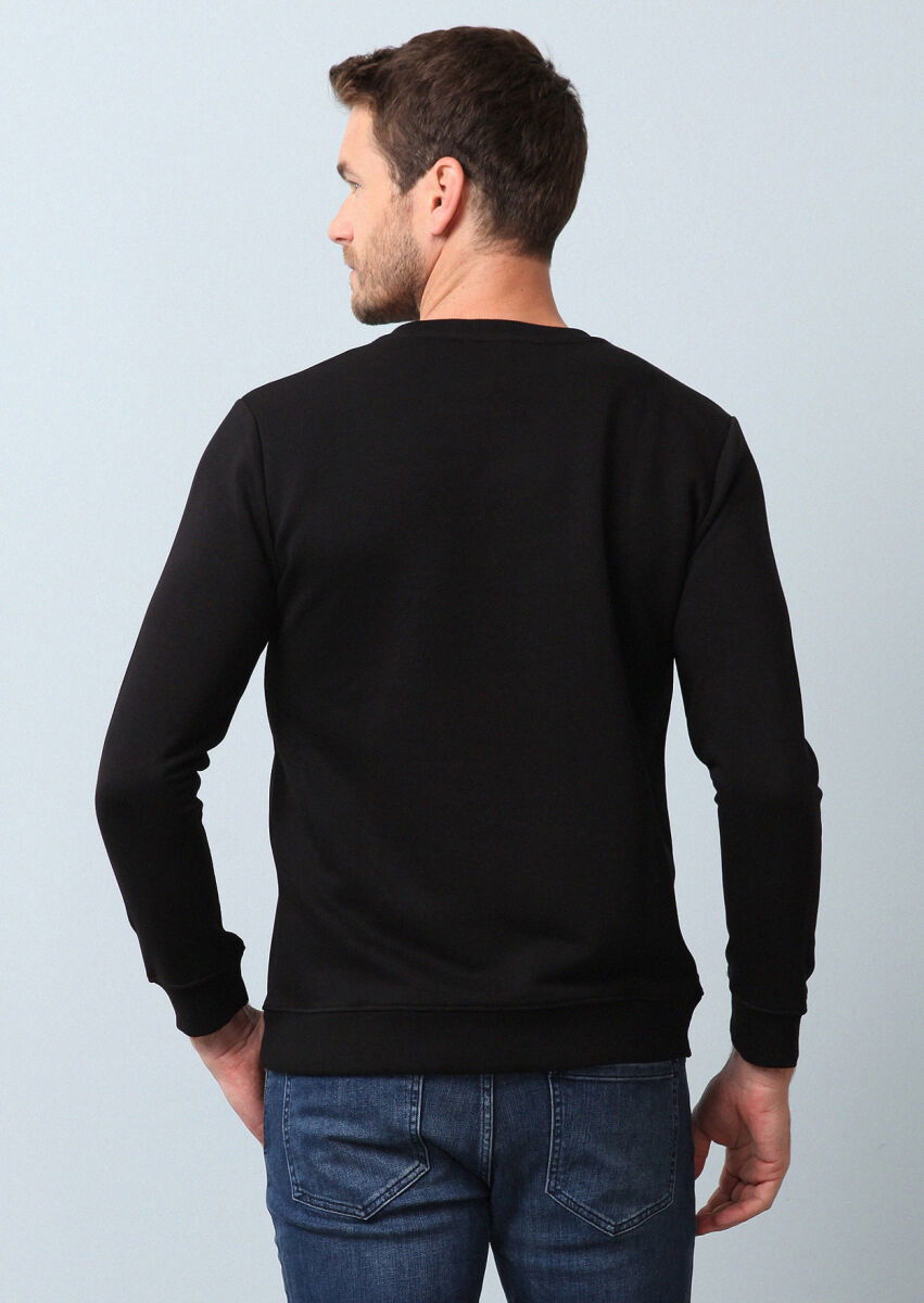 Siyah Baskılı Sweatshırt - 5