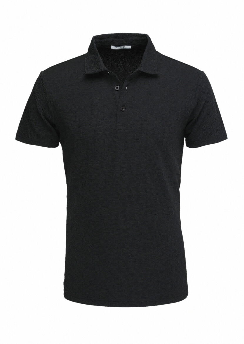 Siyah Polo Yaka T-Shirt 
