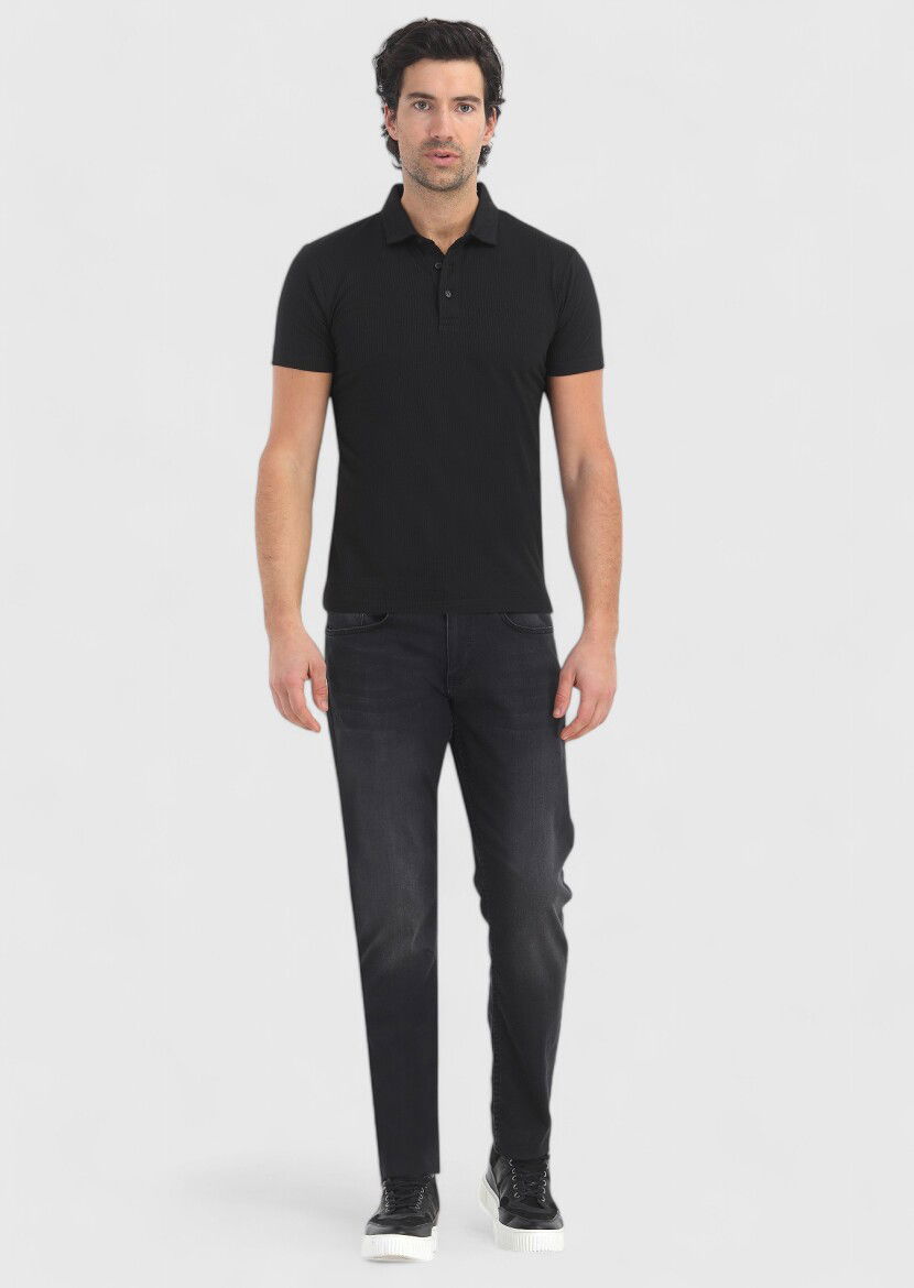 Siyah Polo Yaka T-Shirt - 1