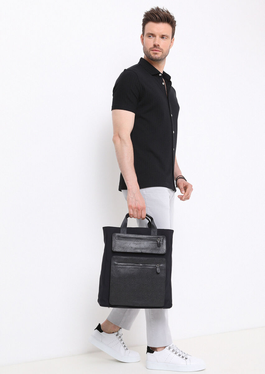 Siyah Slim Fit Casual %100 Pamuk Gömlek - 2