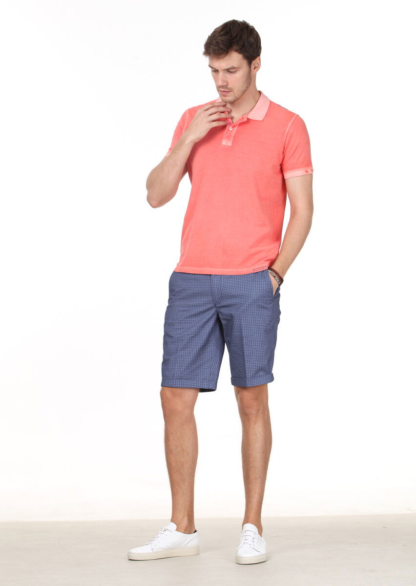 Somon Düz Polo Yaka %100 Pamuk T-Shirt - 3