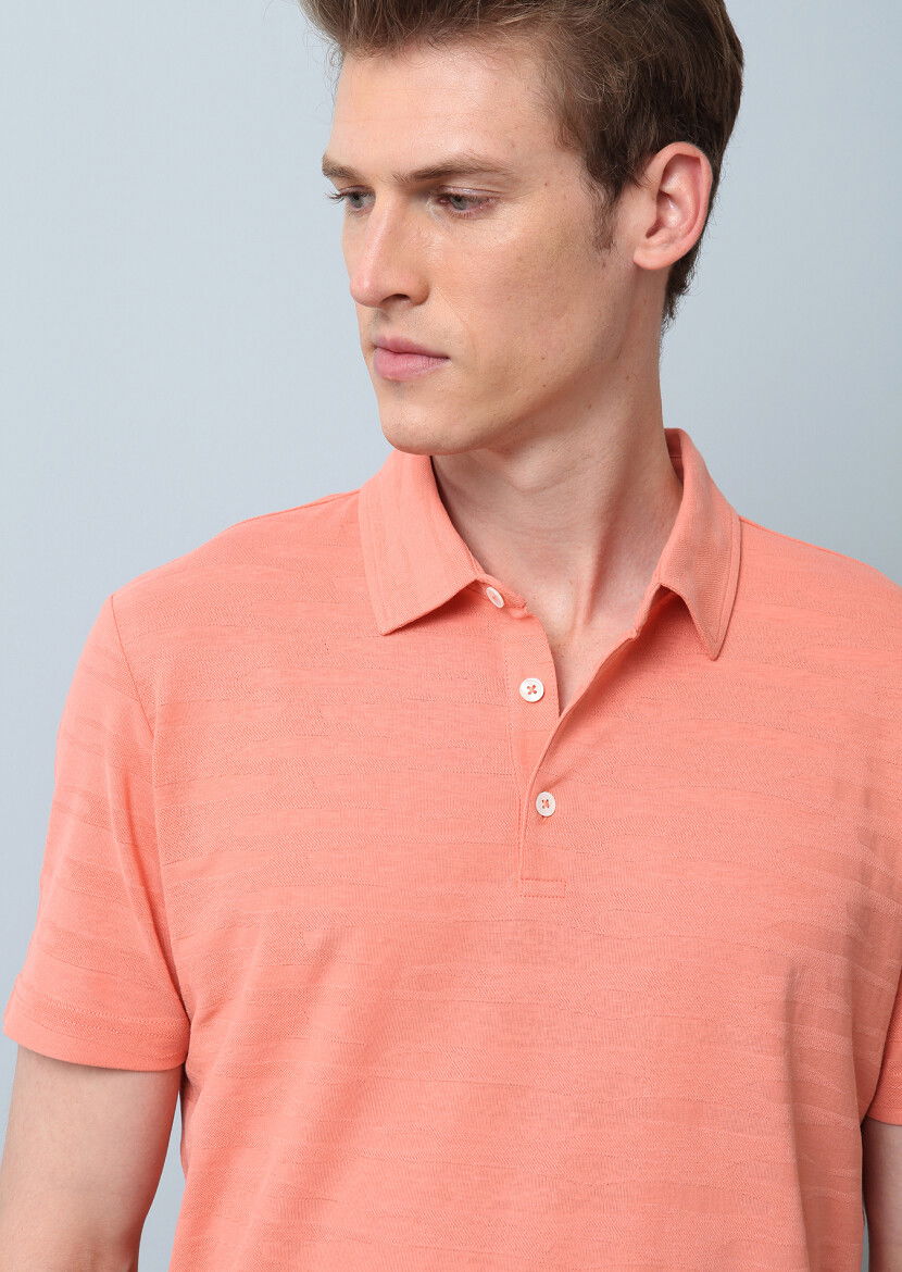 Somon Polo Yaka %100 Pamuk T-Shirt 