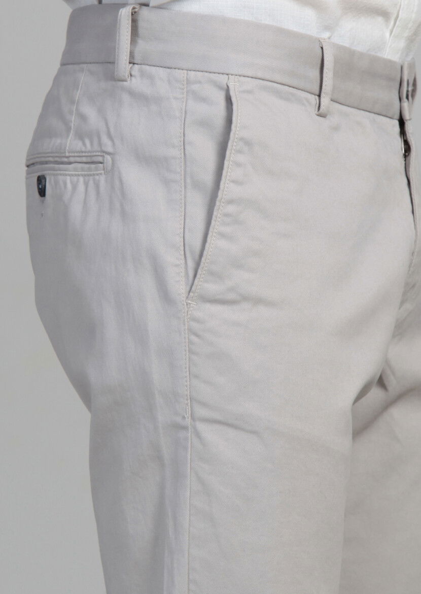 Taş Düz Dokuma Regular Fit Casual Pamuk Karışımlı Pantolon - 4