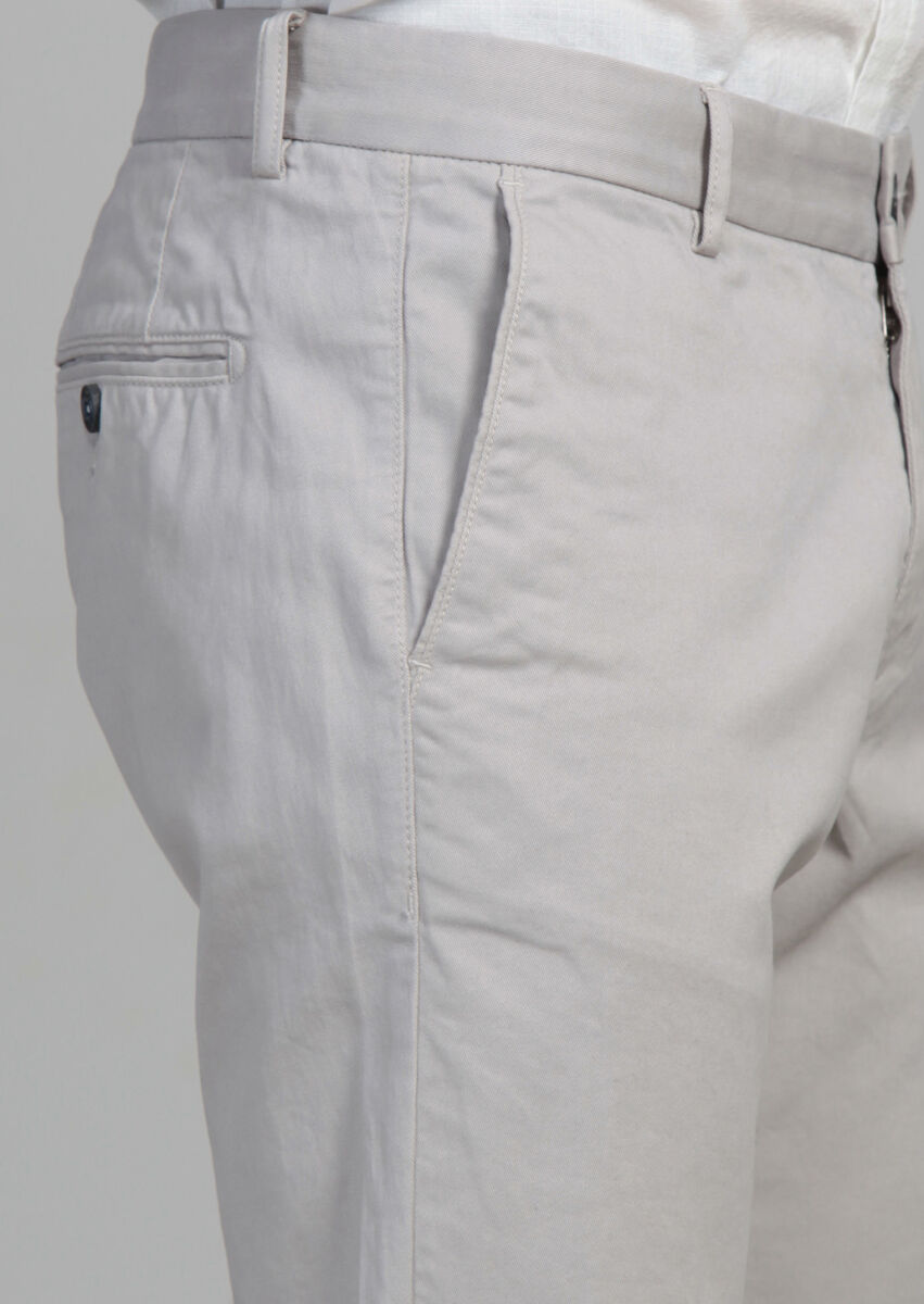 Taş Düz Dokuma Regular Fit Casual Pamuk Karışımlı Pantolon - 4
