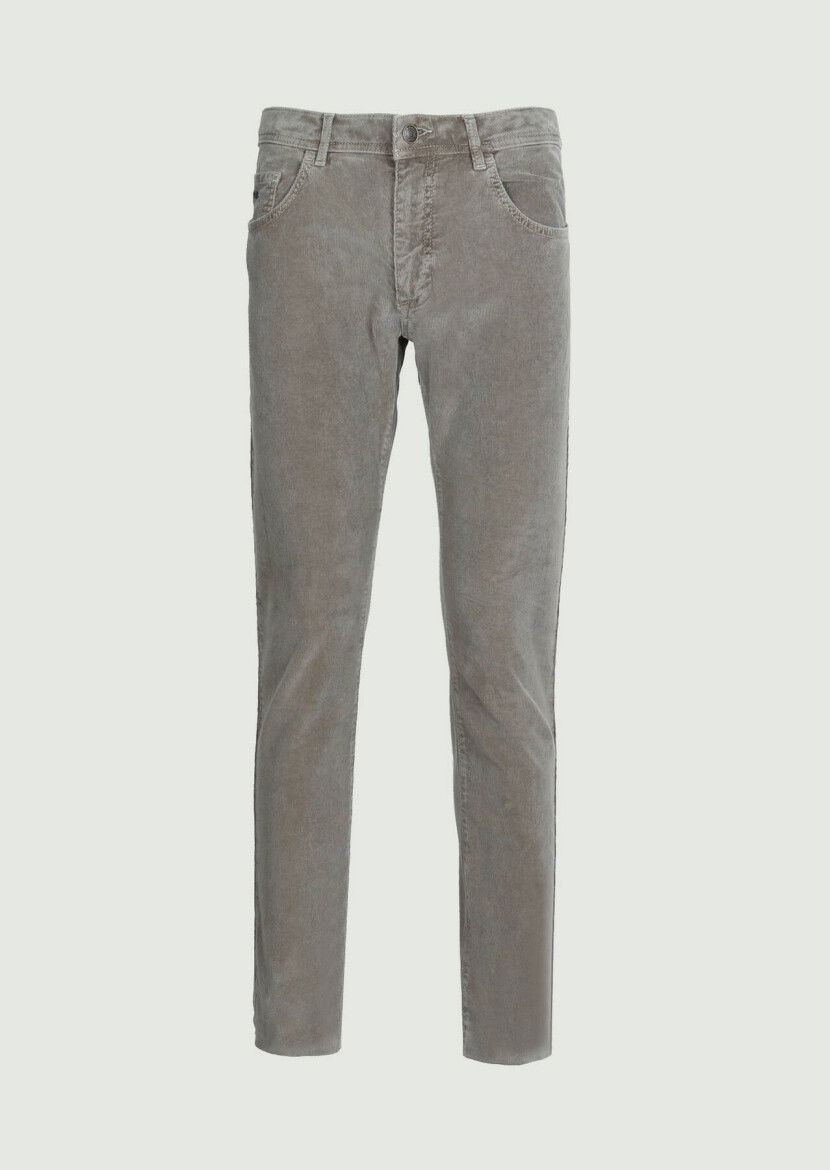 Vizon Düz Dokuma Slim Fit Casual Pamuk Karışımlı Pantolon - 4
