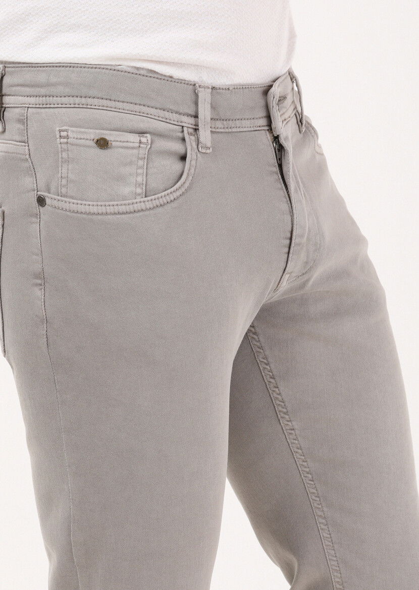 Vizon Düz Dokuma Slim Fit Casual Pamuk Karışımlı Pantolon 