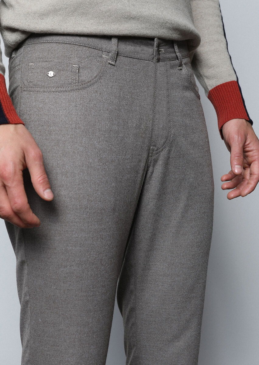 Vizon Düz Dokuma Slim Fit Casual Pantolon - 2